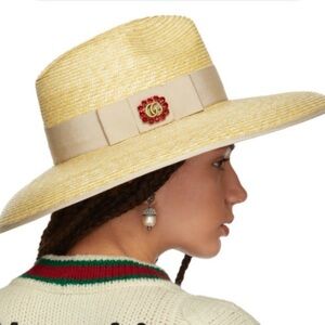 GUCCI STRAW WIDE BRIM HAT